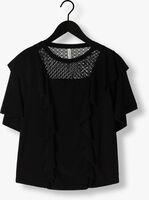 Zwarte SUMMUM T-shirt SHORT SLEEVE RUFFLE TOP CREPE JERSEY
