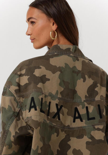 Groene ALIX THE LABEL Jack LADIES WOVEN OVERSIZED CAMOUFLAGE JACKET - large
