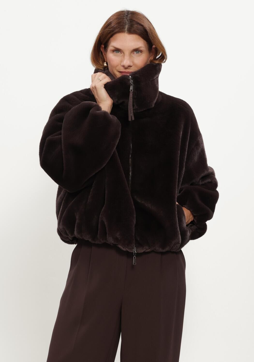 Bruine BEAUMONT Faux fur jas MAXIE JACKET - large