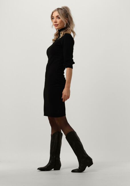 Zwarte MINUS Mini jurk MERSIN HIGHNECK KNIT DRESS - large