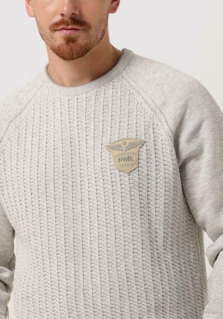 Gebroken wit PME LEGEND Trui R-NECK KNIT SWEAT COMBINATION - large