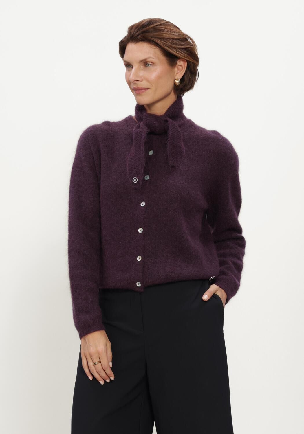 Paarse STUDIO ANNELOES Vest Bibi cardigan - large