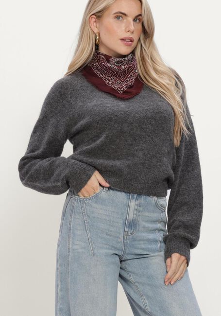 Donkergrijze Y.A.S. Trui YASJOHI LS WOOL BLEND PULLOVER - large