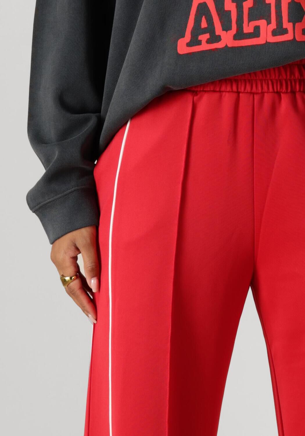 ALIX THE LABEL Dames Broeken Ladies Knitted Training Pants Rood
