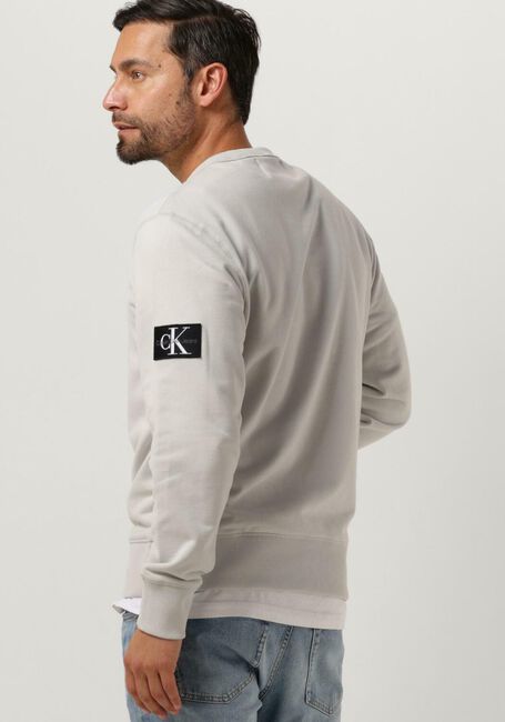 Lichtgrijze CALVIN KLEIN Sweater BADGE CREW NECK - large