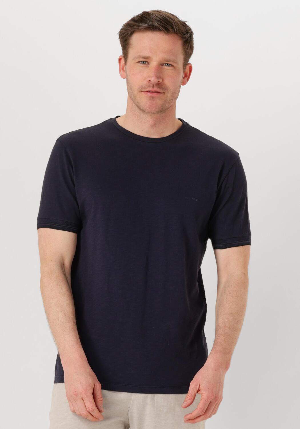 GENTI Heren Polo's & T-shirts T-shirt Ss J2007-1222 Donkerblauw