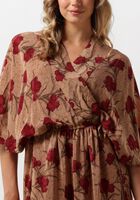 Beige SISSEL EDELBO Midi jurk BRENDA SILK WRAP DRESS - medium