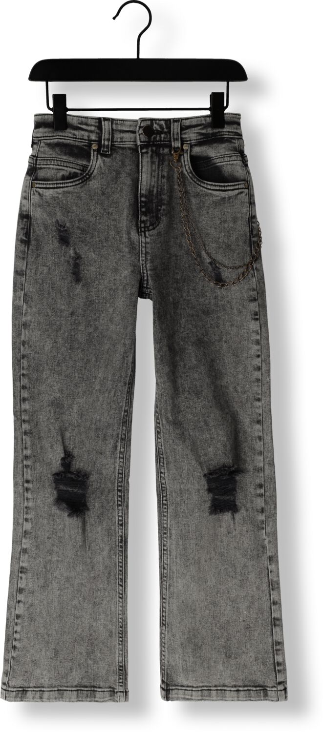 Frankie&Liberty high waist straight fit jeans Frankie met slijtage off black