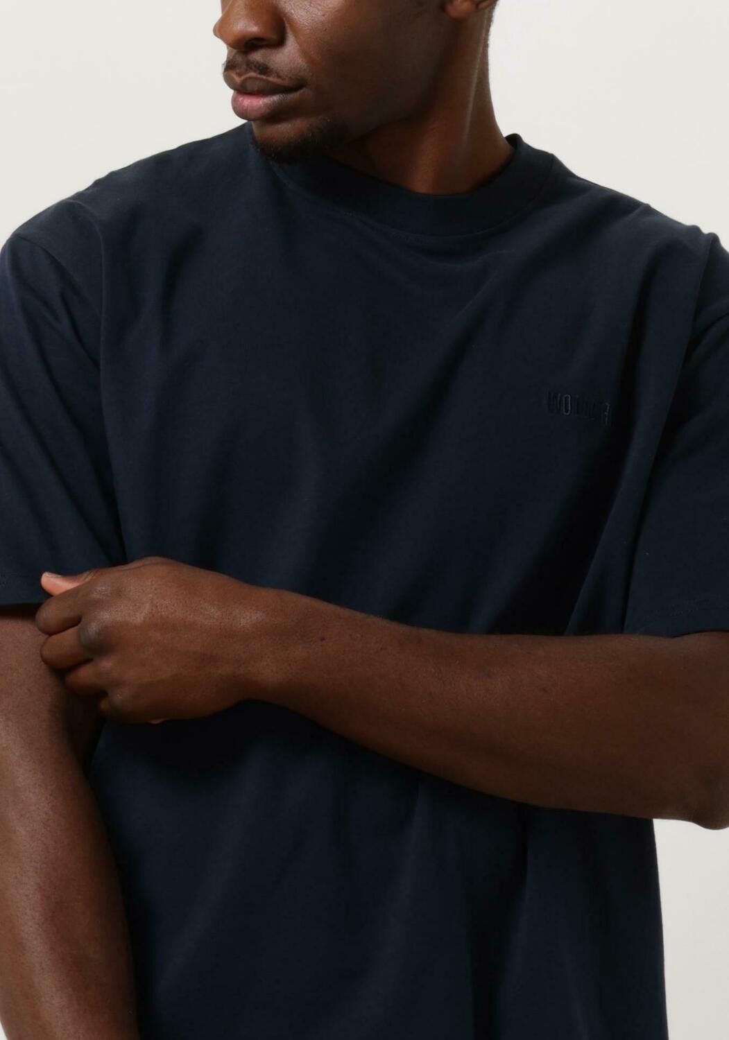 WOODBIRD Heren Polo's & T-shirts Wbbaine Base Tee Donkerblauw