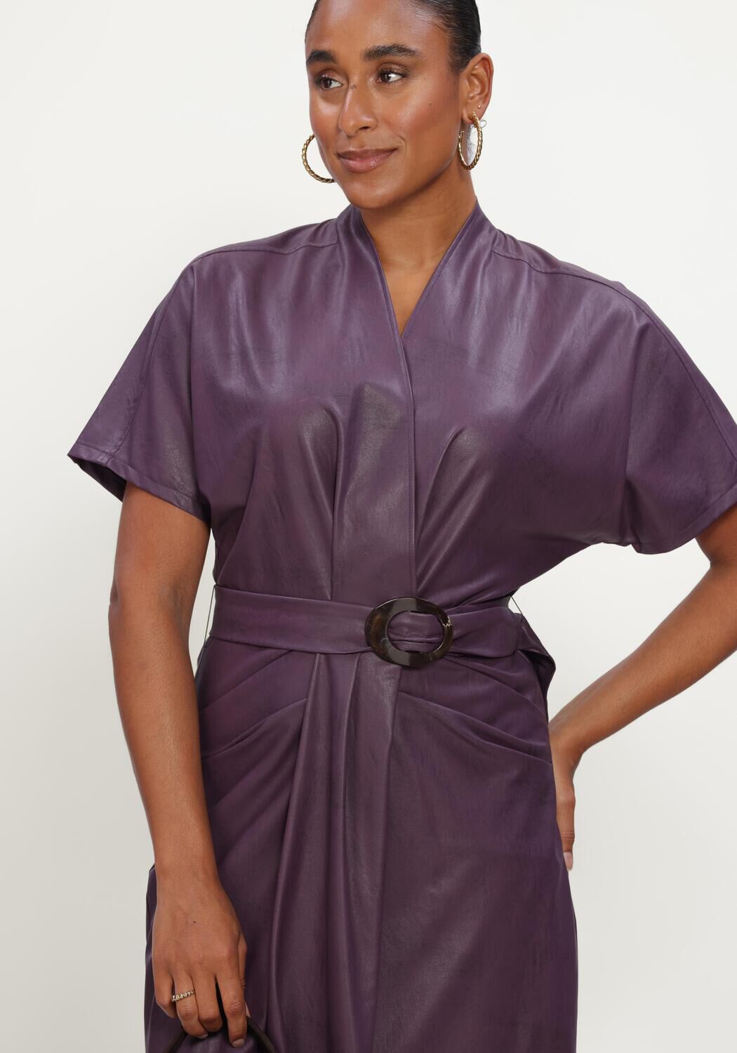 Paarse CAROLINE BISS Midi jurk 4109 - large