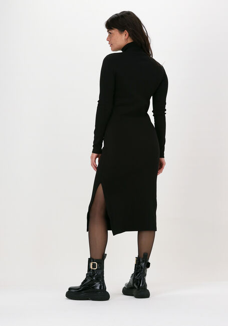 Zwarte CALVIN KLEIN Midi jurk MICRO BRANDING ROLL NECK DRESS - large