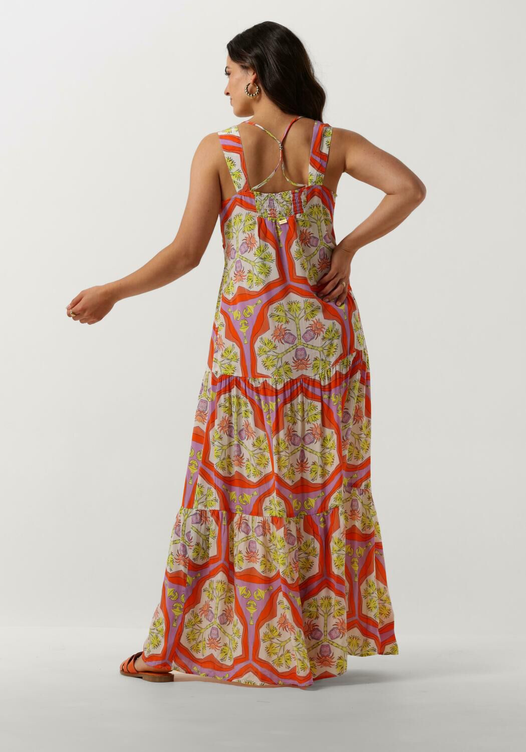 POM AMSTERDAM Dames Jurken Strap Marrakesh Summer Dress Oranje
