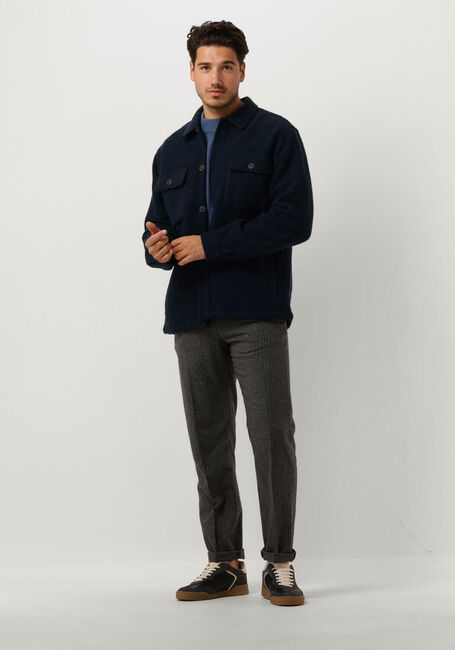 Donkerblauwe ANERKJENDT Overshirt AKLION BOILED WOOL - large