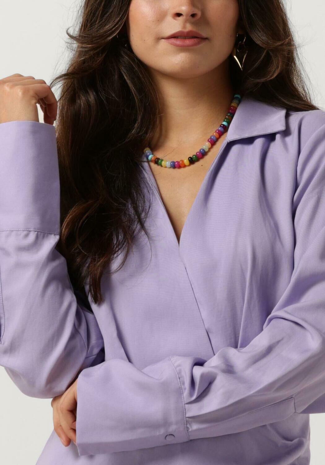 COLOURFUL REBEL Dames Jurken Runa Uni Fake Wrap Dress Lila