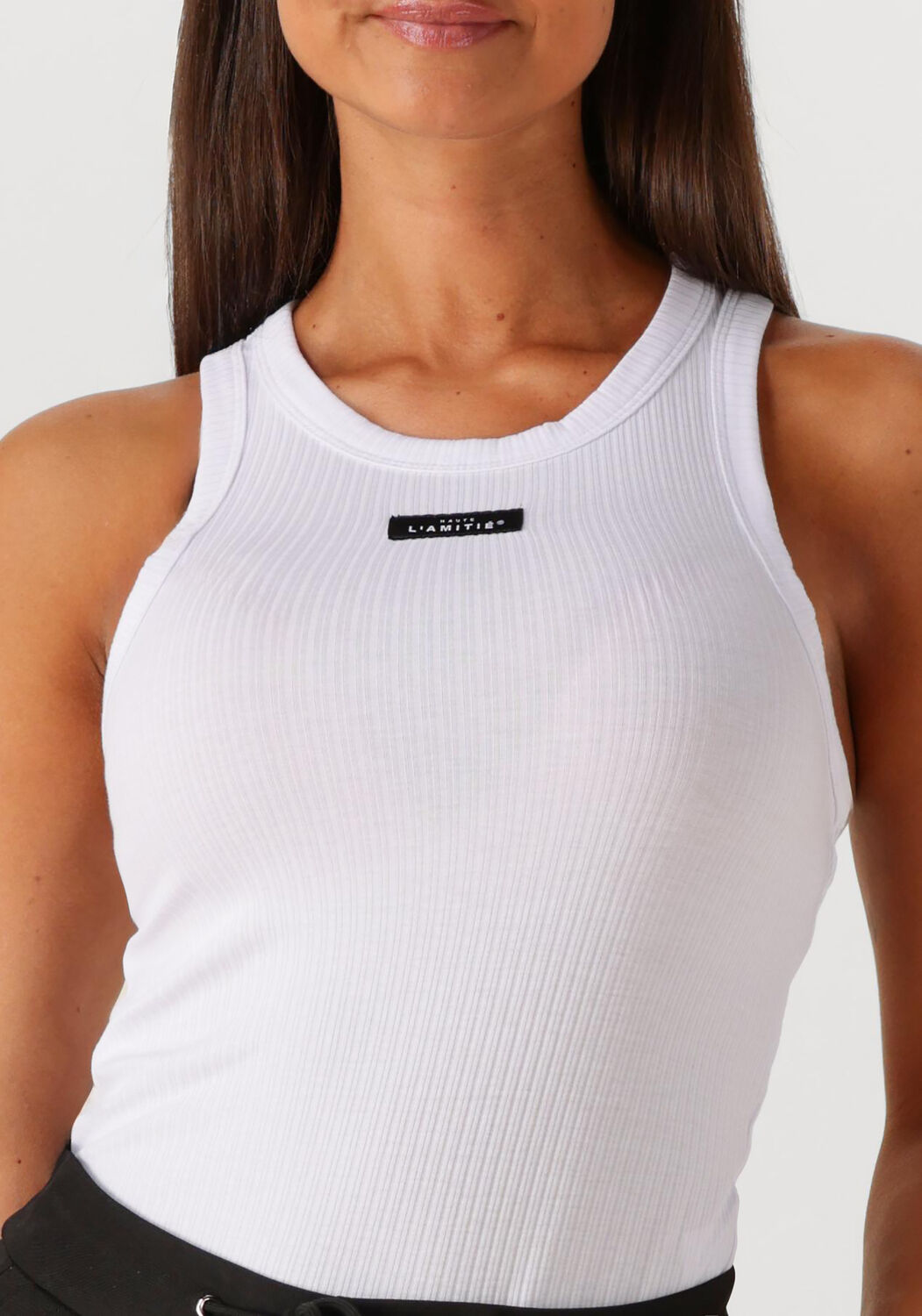 HAUTE L'AMITIÉ Dames Tops & T-shirts Rib Badge Tank Wit