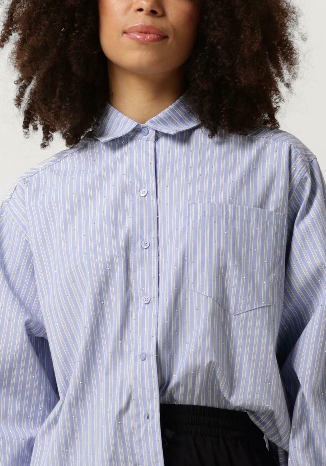 NEO NOIR Dames Blouses Dalma Stripe Stone Shirt Blauw