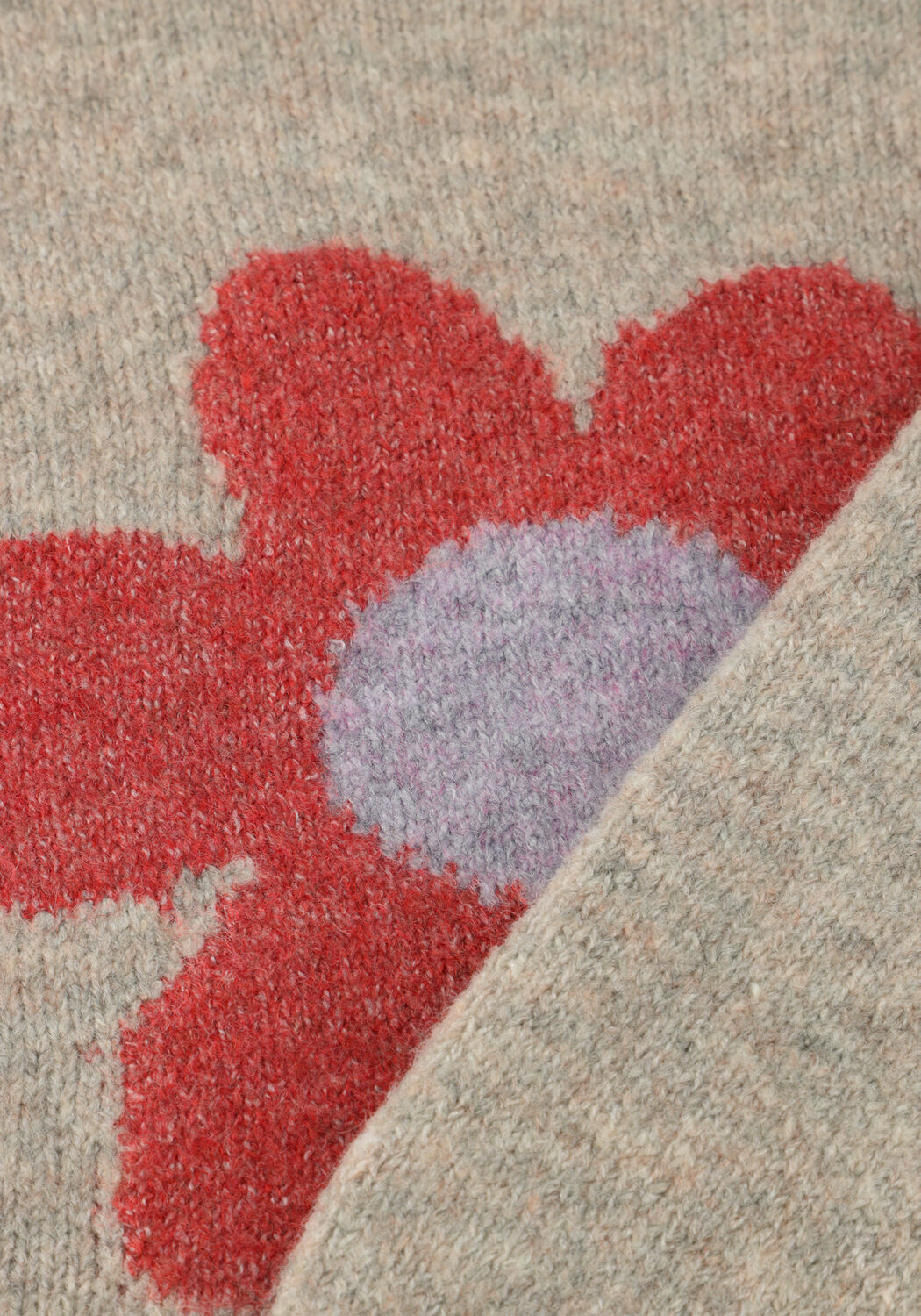 Beige DAILY7 Trui KNITTED SWEATER FLOWER - large