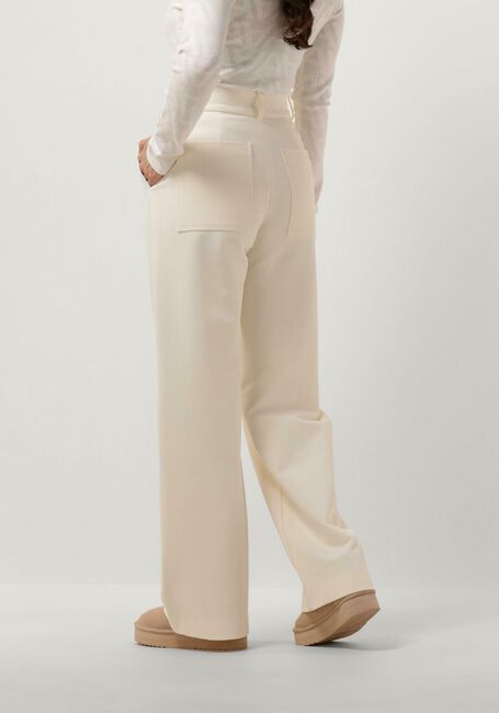 Creme VANILIA Wijde broek TAILORED TWILL MET RING - large