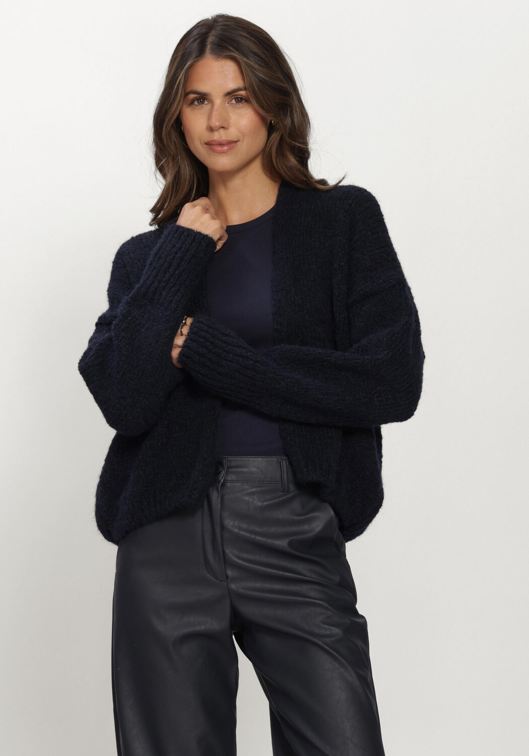 Blauwe KNIT-TED Vest BECKY CARDIGAN - large