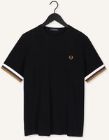 Zwarte FRED PERRY T-shirt STRIPED CUFF PIQUE T-SHIRT Zwarte FRED PERRY T-shirt STRIPED CUFF PIQUE T-SHIRT - medium