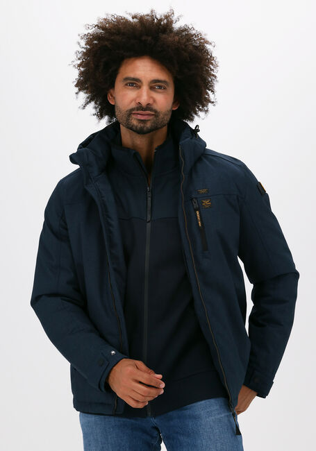 Blauwe PME LEGEND Gewatteerde jas SEMI LONG JACKET STRATOR MELAN - large