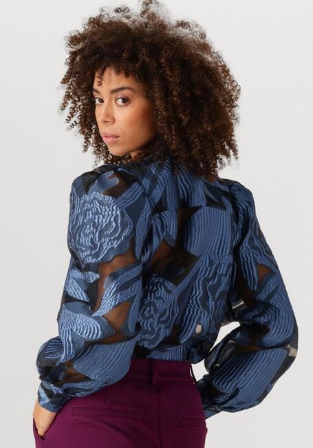 Blauwe POM AMSTERDAM Blouses BLOUSE - DASHING NIGHTS ORGANZA - large