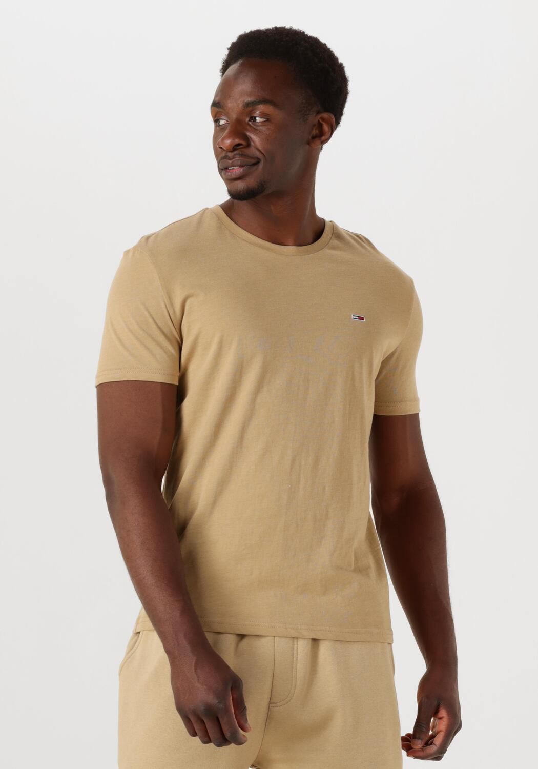 TOMMY JEANS Heren Polo's & T-shirts Tjm Xslim Jaspe Htr Tee Ext Beige