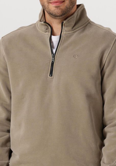 Beige CAST IRON Trui REGULAR FIT PEACHED OVERDYE - large