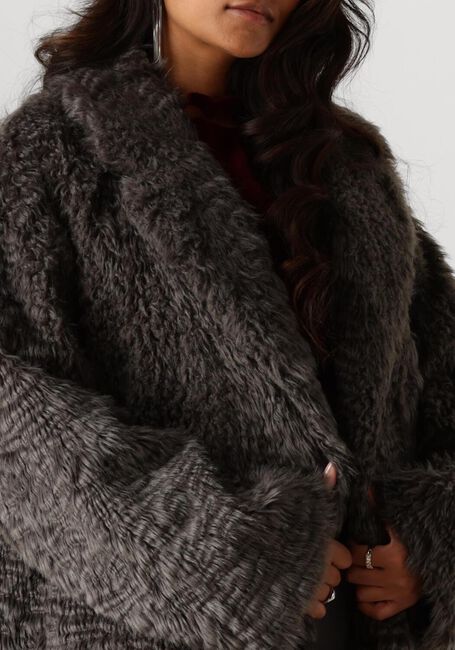 Grijze STAND STUDIO Faux fur jas NICOLE COAT - large