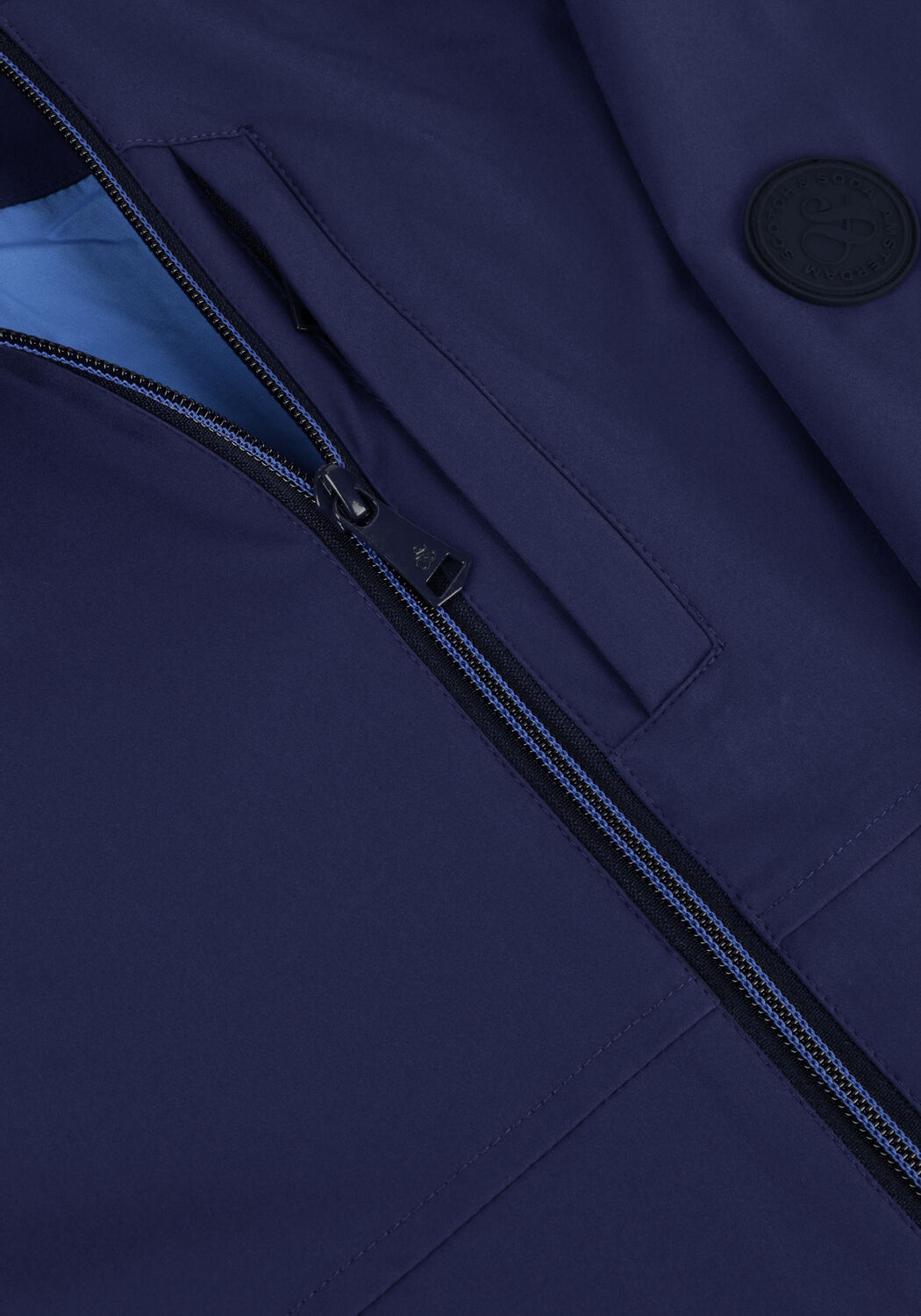 Donkerblauwe SCOTCH & SODA Jack HOODED COLOURBLOCK JACKET - large