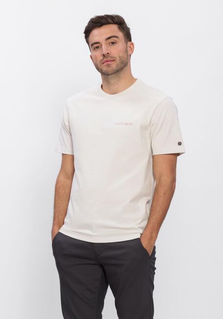 Beige CAST IRON T-shirt RELAXED FIT PEACHED JERSEY - large
