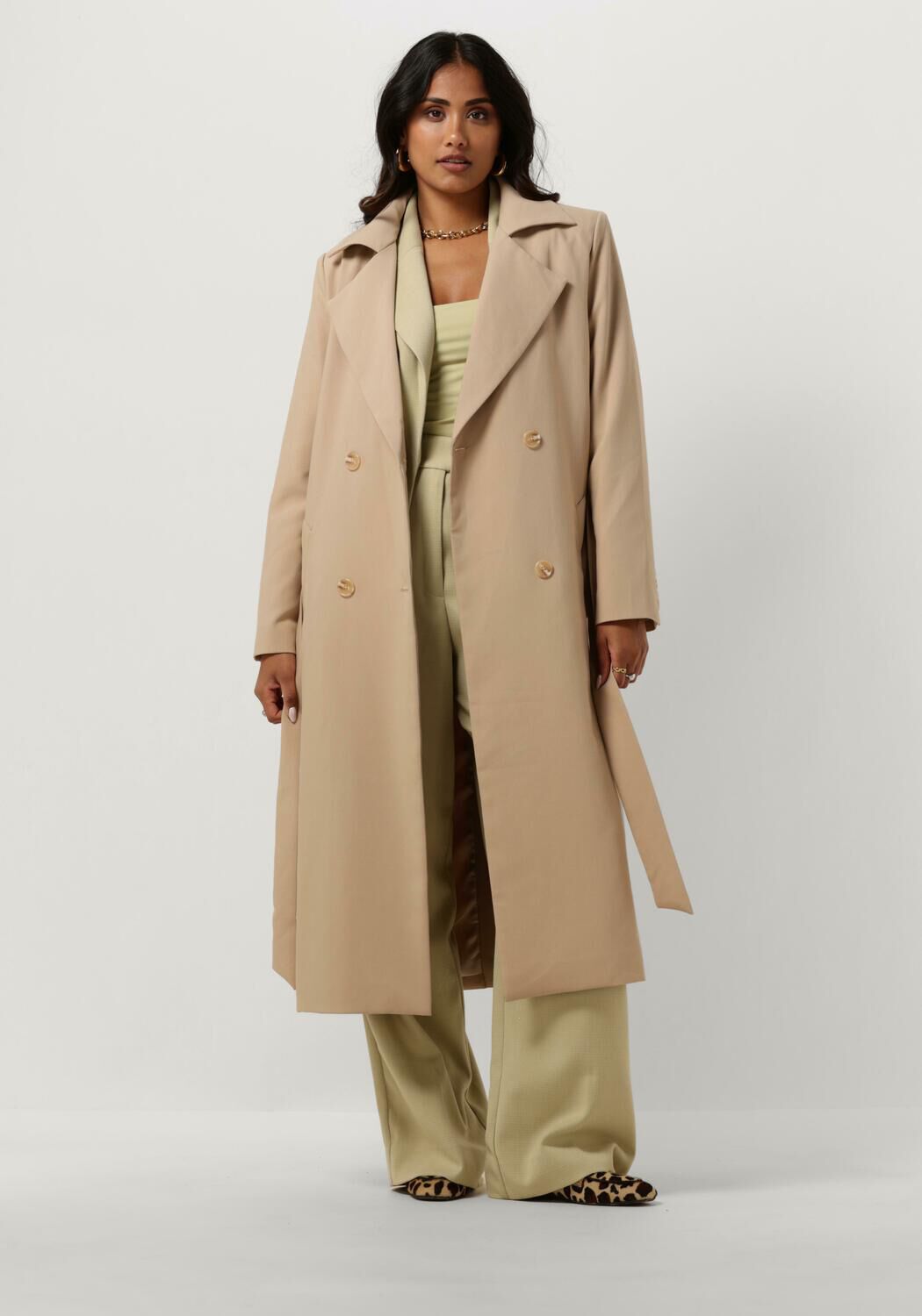 NOTRE-V Dames Jassen Nv-daron Belted Coat Camel