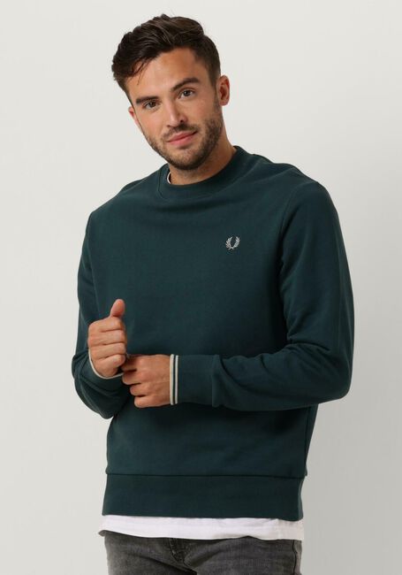 Blauwe FRED PERRY Trui CREW NECK SWEATSHIRT - large