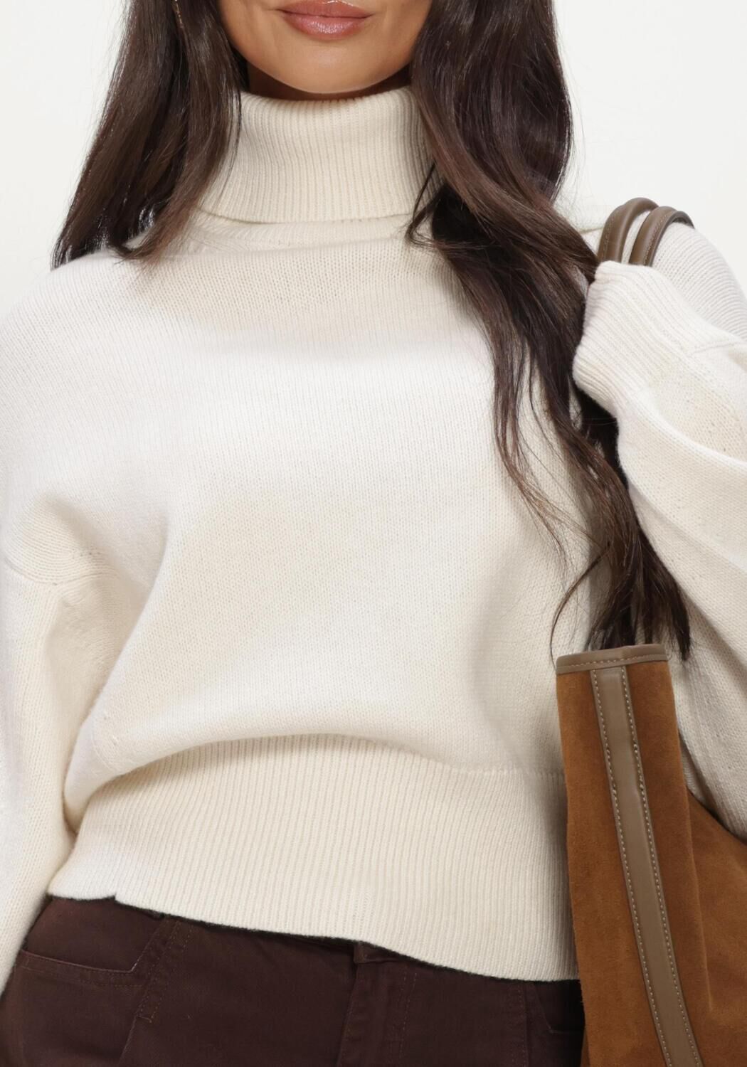 Creme SELECTED WOMEN Coltrui SLWELLIE LS KNIT ROLL NECK - large