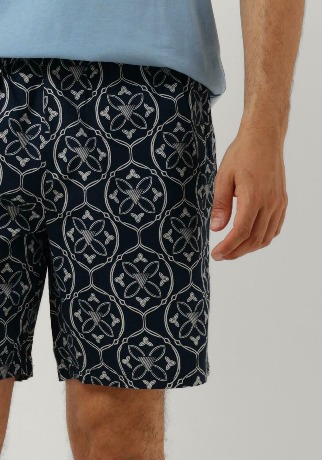 PURE PATH Heren Broeken Shorts With All-over-print And Cords Donkerblauw
