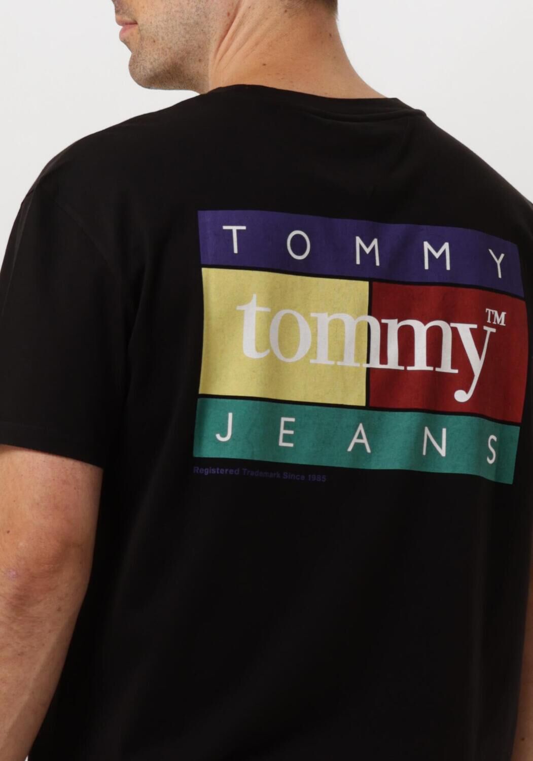 TOMMY JEANS Heren Polo's & T-shirts Tjm Reg Pop Color Flag Zwart