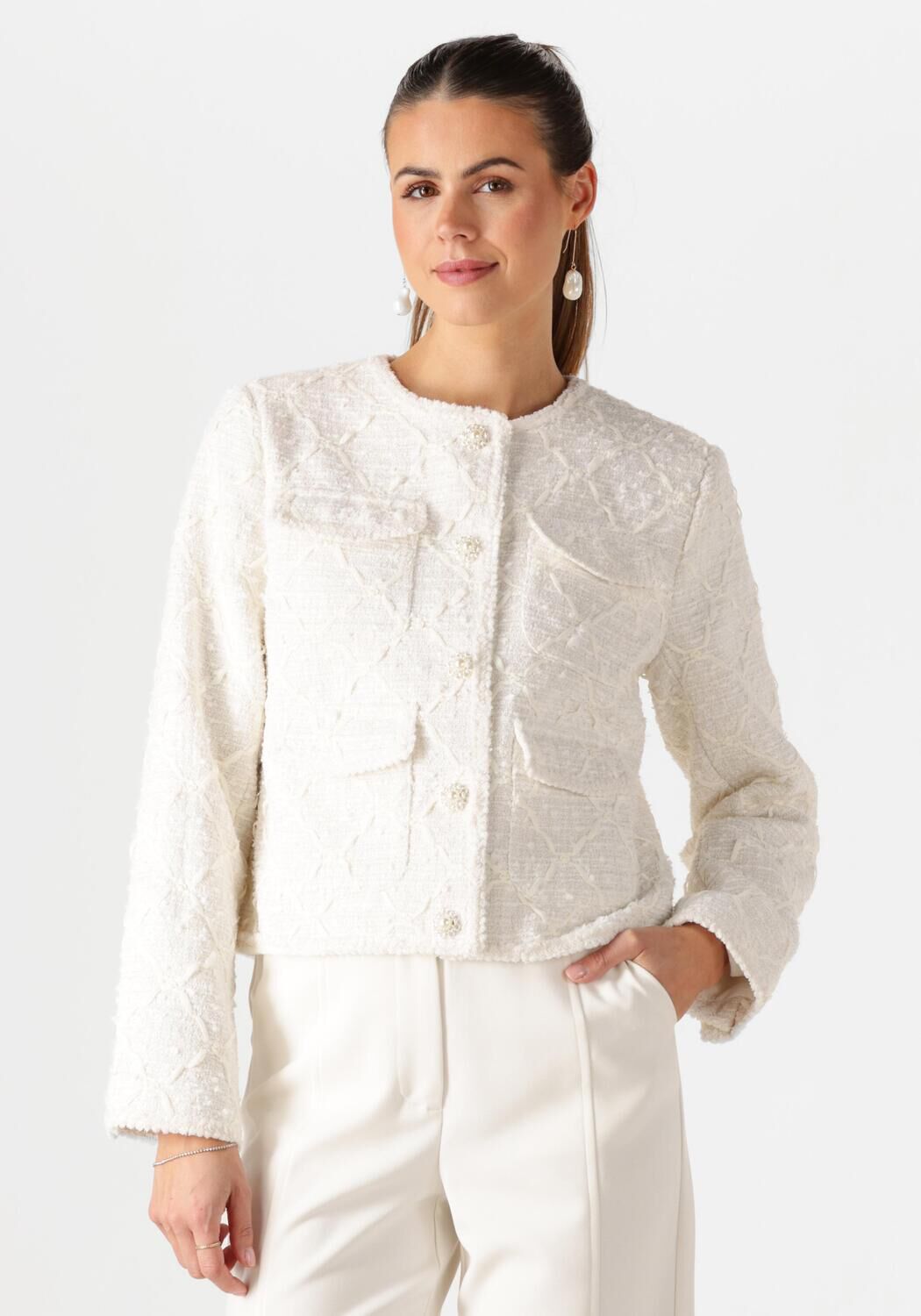 Y.A.S Elegante Ecru Blazer voor Vrouwen Beige Dames