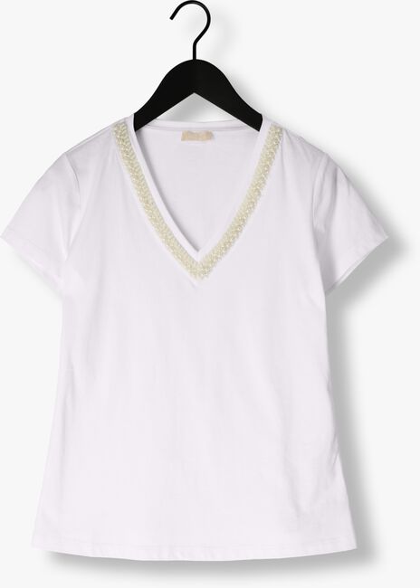 Witte LIU JO T-shirt JERSEY JEWEL NECK T-SHIRT - large