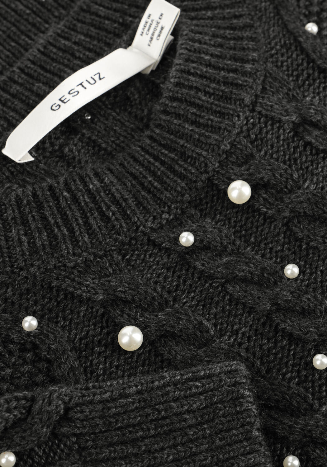 Donkergrijze GESTUZ Trui GZTAIBA DECO PULLOVER - large