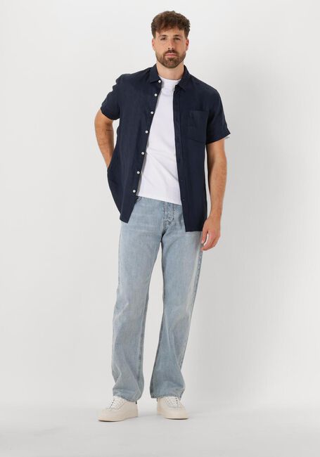 Donkerblauwe SCOTCH & SODA Casual overhemd LINEN SHIRT - large