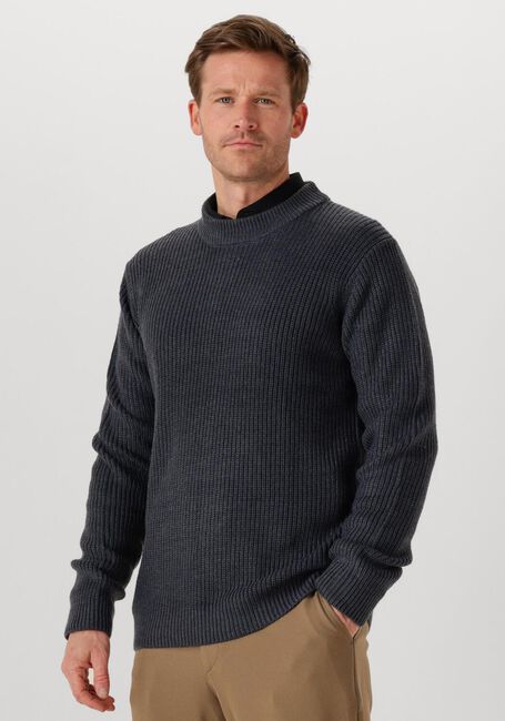 Donkergrijze DSTREZZED Trui CREW RIBKNIT - large