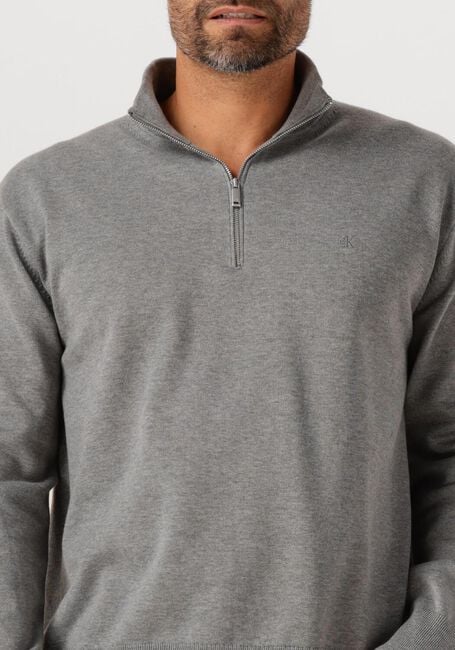 Grijze CALVIN KLEIN Trui LS SUPIMA QZ SWEATER 12GG - large