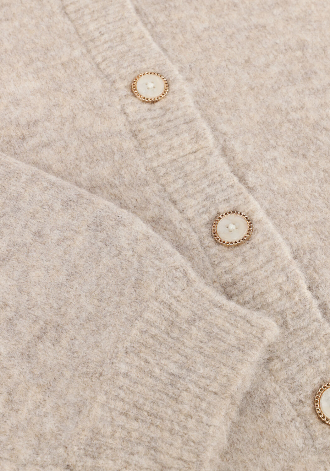 Beige SUMMUM Vest CARDIGAN WOOL ELASTANE BLEND KNIT - large