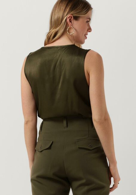 Groene SUMMUM Top SINGLET SILKY SATIN - large