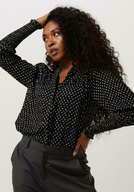 Zwarte NEO NOIR Blouses CAMISA MINI STITCH BLOUSE - large