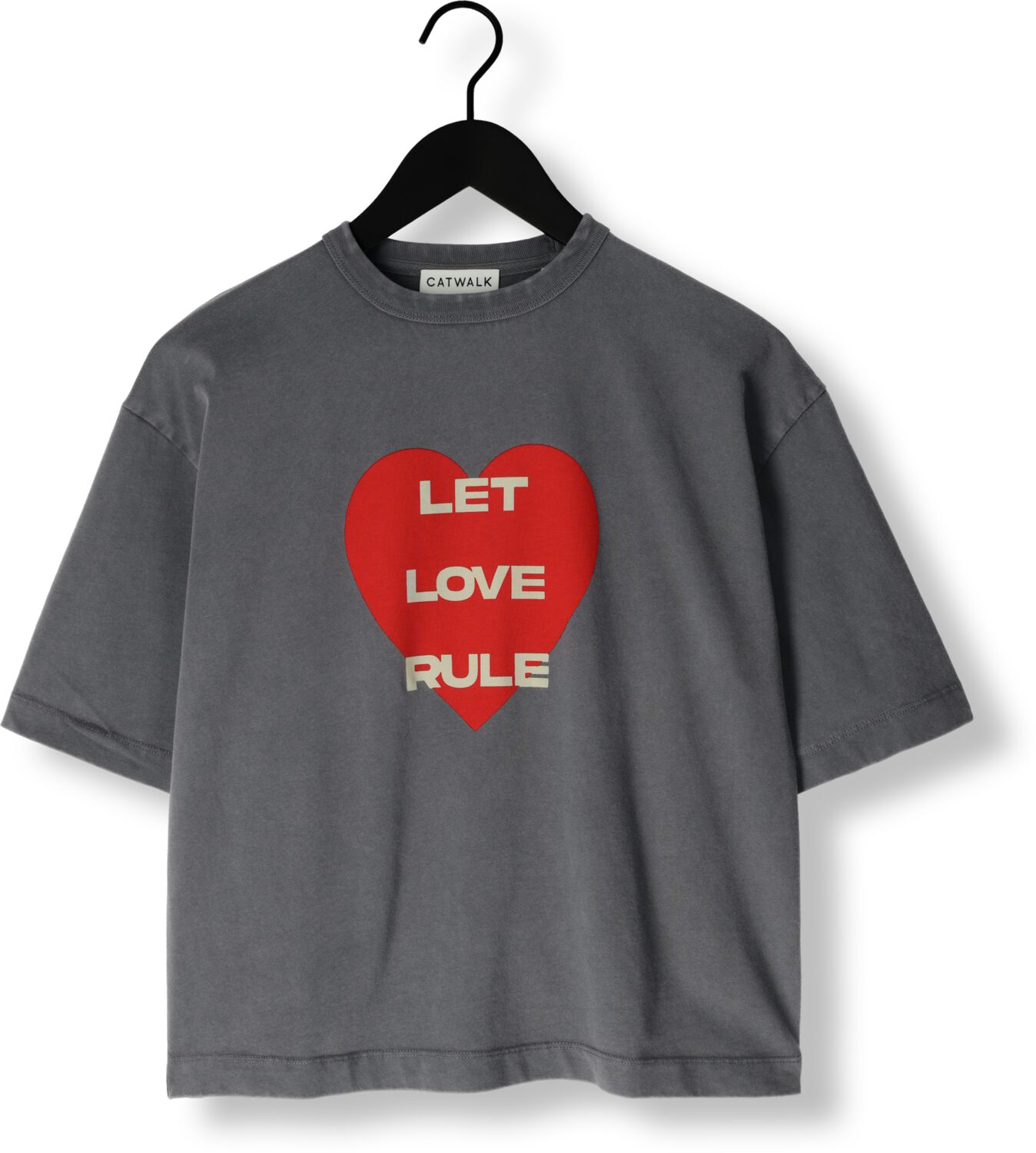 CATWALK JUNKIE Dames Tops & T-shirts Graphic Tshirt Donkergrijs
