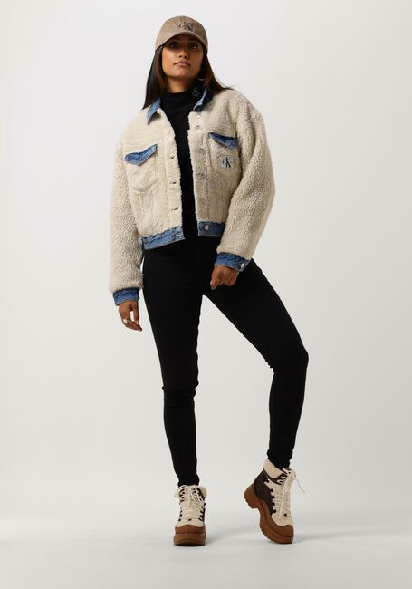 Blauwe CALVIN KLEIN Spijkerjas REVERSIBLE SHERPA CROP DNM JKT - large
