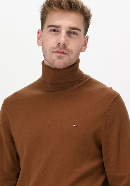 Khaki TOMMY HILFIGER Coltrui PIMA COTTON CASHMERE ROLL NECK - large