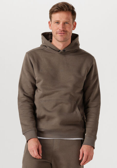 Taupe GENTI Trui BASIC LOGO HOODIE - large