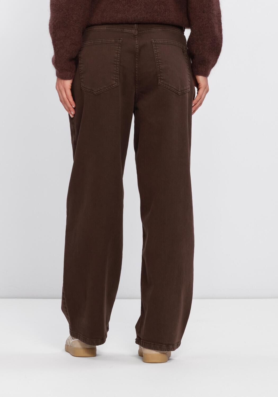 Bruine STUDIO ANNELOES Wijde broek Babet denim trousers - large